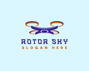 Drone Quadcopter Technology logo design