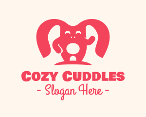 Cute Pink Rabbit logo design