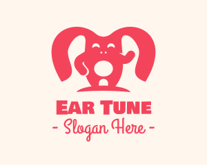 Cute Pink Rabbit logo design