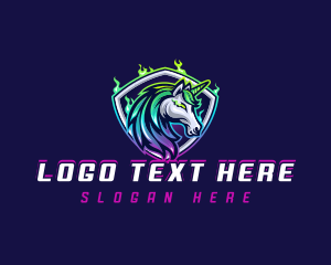 Horse Unicorn Shield logo