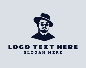 Hipster Mustache Guy logo