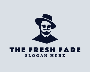 Hipster Mustache Guy logo design