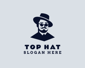 Hipster Mustache Guy logo design