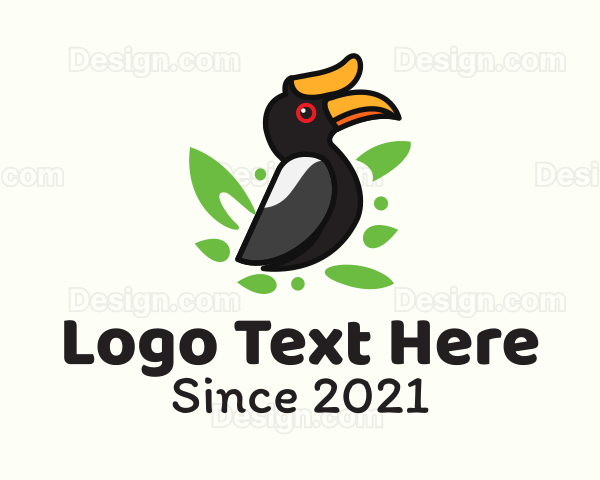 Tropical Hornbill Bird Logo