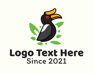 Tropical Hornbill Bird logo