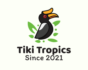 Tropical Hornbill Bird logo design