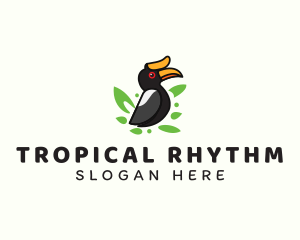 Tropical Hornbill Bird logo
