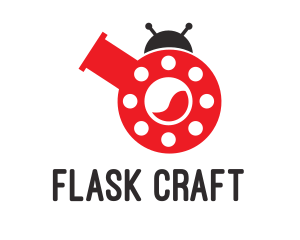 Laboratory Flask Ladybug logo design