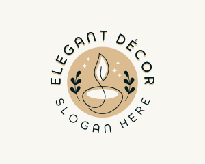 Candle Leaf Home Decor logo design