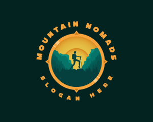 Outdoor Mountain Backpacker logo design