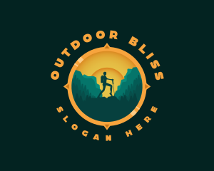 Outdoor Mountain Backpacker logo design