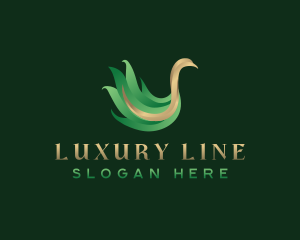 Luxury Swan Leaf logo design