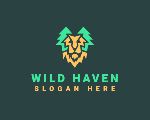 Lion Pine Forest logo design