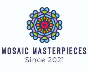 Mandala Flower Kaleidoscope logo design