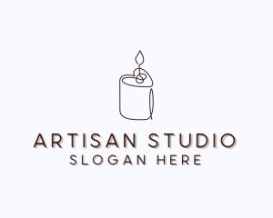 Scented Candle Heart logo design