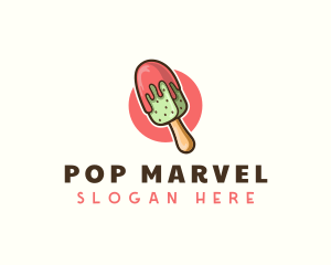 Ice Cream Popsicle Watermelon logo design