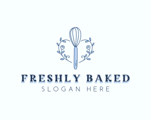 Floral Baking Whisk logo design