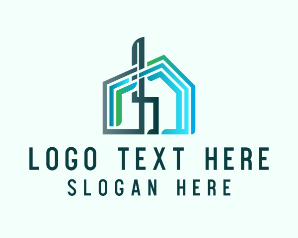 Abstract Blue House logo