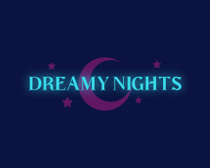 Neon Moon Night  logo design