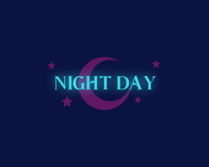 Neon Moon Night  logo design