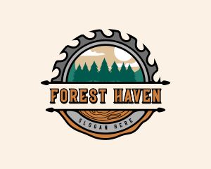 Forest Woodwork Logging logo design