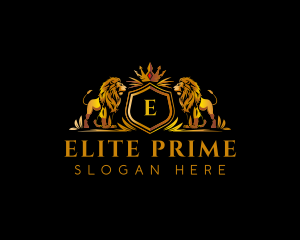 Luxury Lion Crown logo design