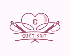 Heart Needle Seamstress logo design