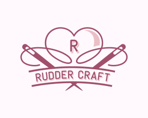 Heart Needle Seamstress logo design