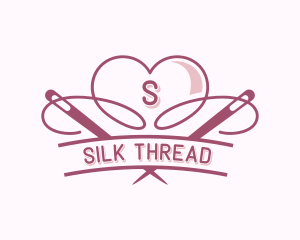 Heart Needle Seamstress logo design