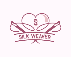 Heart Needle Seamstress logo design