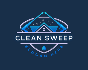 Pressure Wash Cleaning Roof  logo design