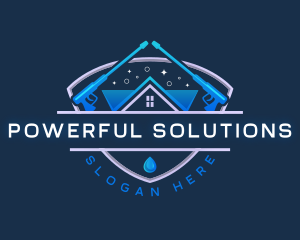 Pressure Wash Cleaning Roof  logo design