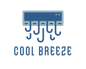 Blue Aircon Cooling logo design