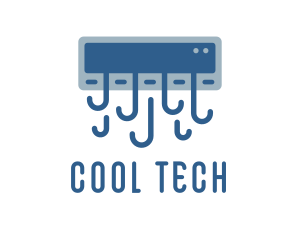 Blue Aircon Cooling logo design