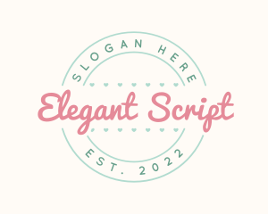 Girly Script Badge logo design