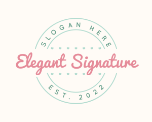 Girly Script Badge logo design