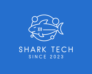 Minimalist Aquatic Shark  logo design