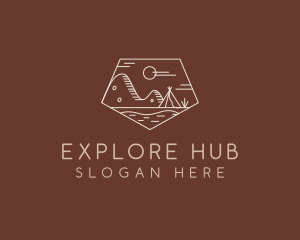 Mountain Camping Campsite logo design