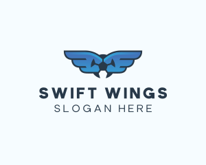 Soccer League Wings logo design