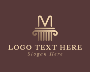 Legal Column Pillar Letter M logo