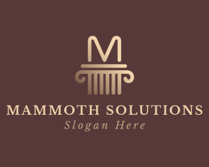 Legal Column Pillar Letter M logo design