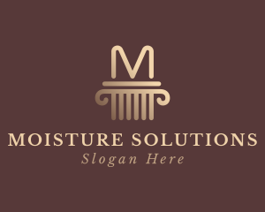 Legal Column Pillar Letter M logo design