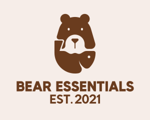 Brown Bear Fishing  logo design