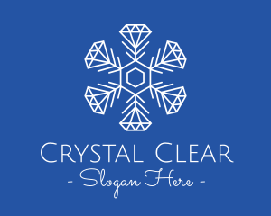 Winter Snowflake Diamond Fashion logo design