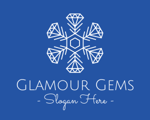 Winter Snowflake Diamond Fashion logo design