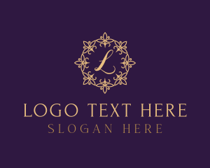 Gold Classy Wreath Logo