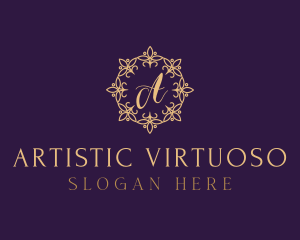 Gold Classy Wreath logo design