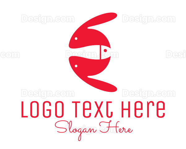 Abstract Rabbit & Fish Logo