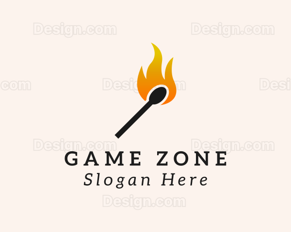 Fire Matchstick Flame Logo