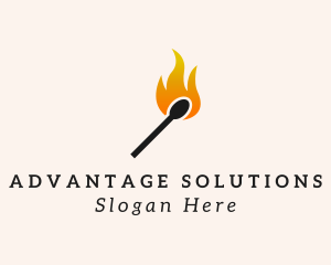 Fire Matchstick Flame  logo design